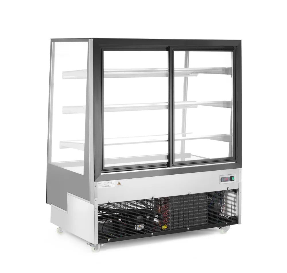 Kühlvitrine mit 3 geneigten Regalen, Arktic, 650L, Schwarz, 230V/490W, 1200x833x(H)1460mm