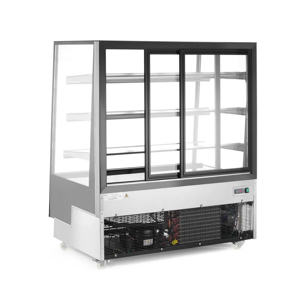 Kühlvitrine mit 3 geneigten Regalen, Arktic, 650L, Schwarz, 230V/490W, 1200x833x(H)1460mm
