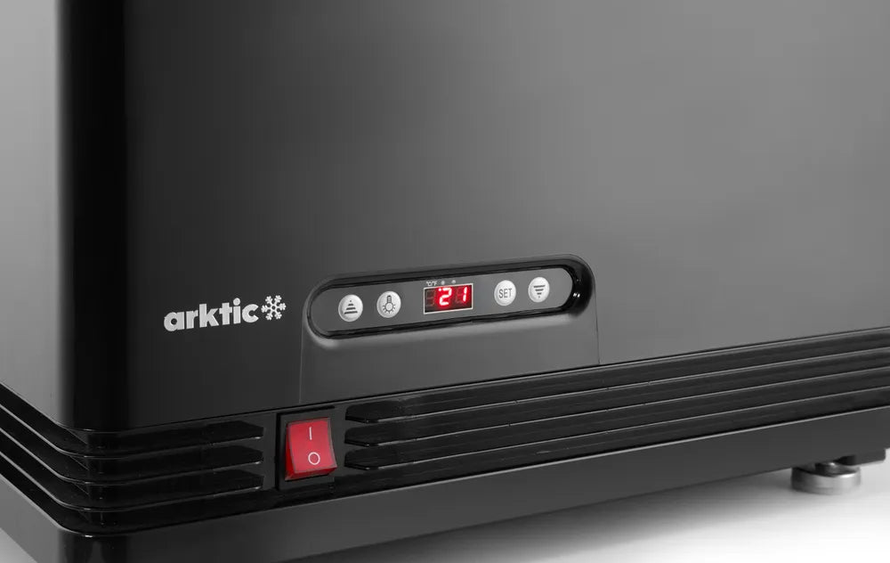 Aufsatz-Kühlvitrine 58 Liter, Arktic, schwarz, 230V/170W, 452x406x(H)830mm