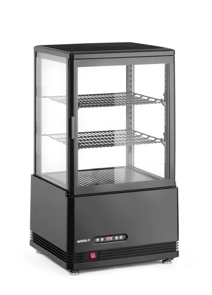 Aufsatz-Kühlvitrine 58 Liter, Arktic, schwarz, 230V/170W, 452x406x(H)830mm