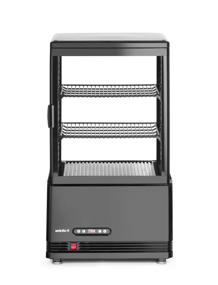 Aufsatz-Kühlvitrine 58 Liter, Arktic, schwarz, 230V/170W, 452x406x(H)830mm