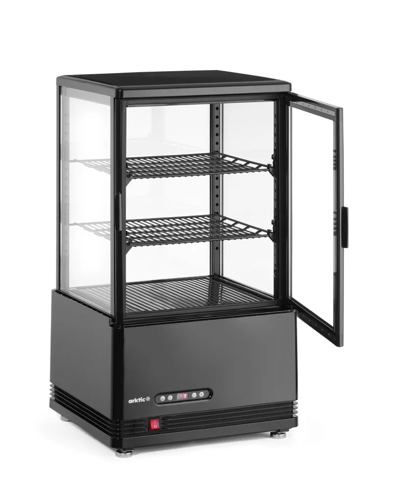 Aufsatz-Kühlvitrine 58 Liter, Arktic, schwarz, 230V/170W, 452x406x(H)830mm