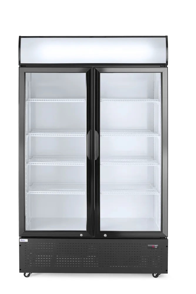 Rückwandkühlschrank mit hinterleuchteter Blende, zweitürig, Arktic, 512L, Schwarz, 220-240V/510W, 1120x585x(H)1900mm