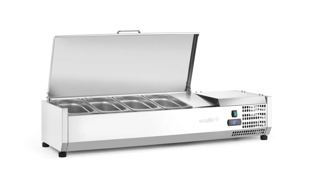 Aufsatz-Kühlvitrine Gastronorm 1/3, Arktic, 4x GN 1/3, 230V/180W, 1205x420x(H)630mm
