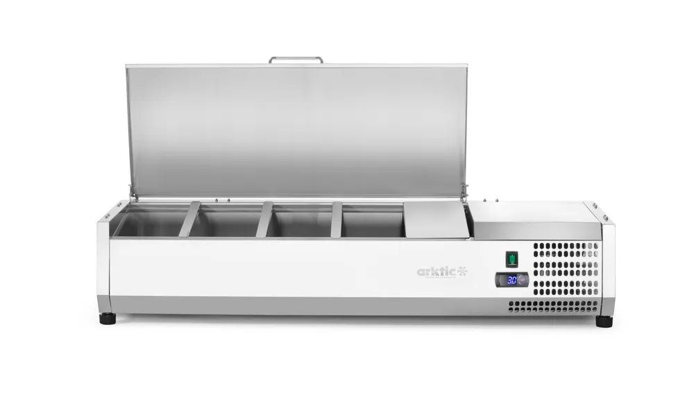 Aufsatz-Kühlvitrine Gastronorm 1/3, Arktic, 4x GN 1/3, 230V/180W, 1205x420x(H)630mm