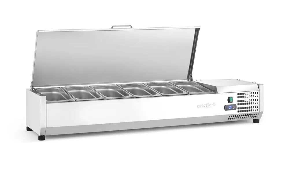 Aufsatz-Kühlvitrine Gastronorm 1/3, Arktic, 6x GN 1/3, 230V/180W, 1405x420x(H)630mm
