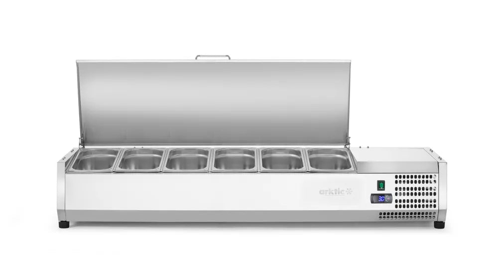 Aufsatz-Kühlvitrine Gastronorm 1/3, Arktic, 6x GN 1/3, 230V/180W, 1405x420x(H)630mm
