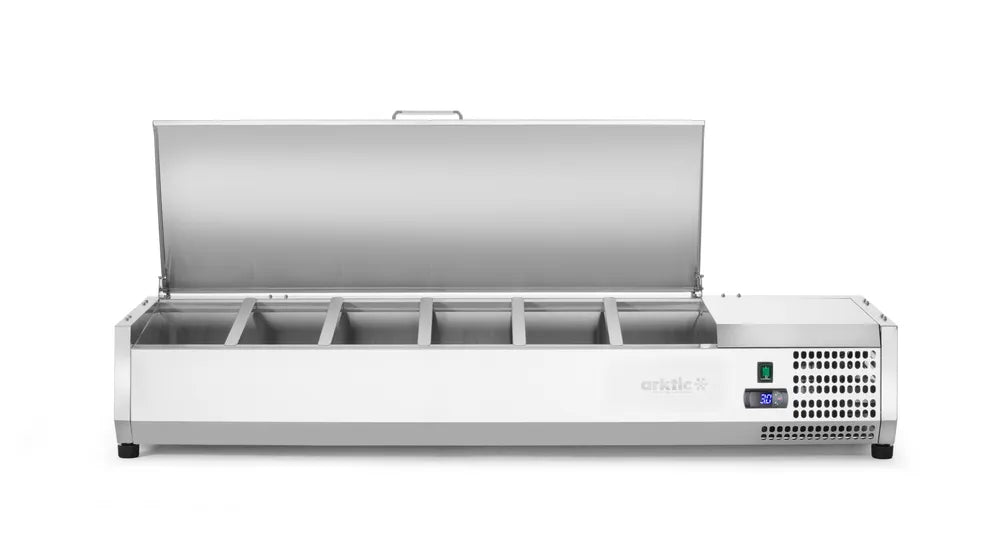 Aufsatz-Kühlvitrine Gastronorm 1/3, Arktic, 6x GN 1/3, 230V/180W, 1405x420x(H)630mm