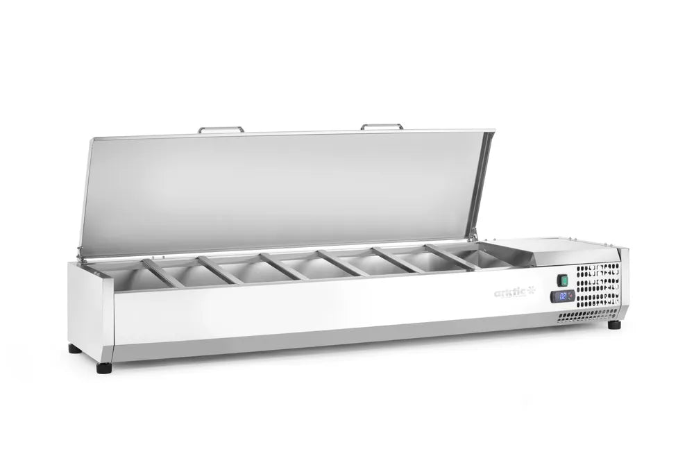 Aufsatz-Kühlvitrine Gastronorm 1/3, Arktic, 7x GN 1/3, 230V/180W, 1605x420x(H)630mm