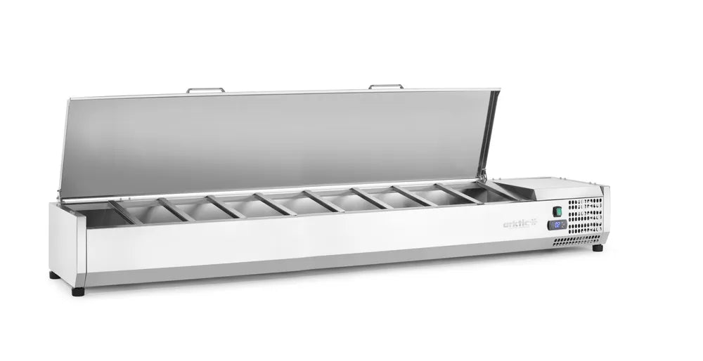 Aufsatz-Kühlvitrine Gastronorm 1/3, Arktic, 9x GN 1/3, 230V/180W, 2005x420x(H)630mm