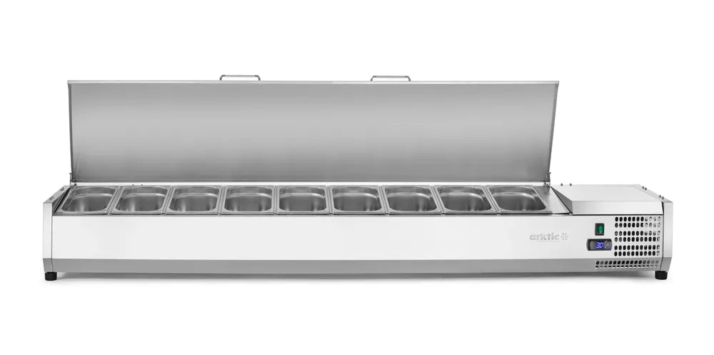 Aufsatz-Kühlvitrine Gastronorm 1/3, Arktic, 9x GN 1/3, 230V/180W, 2005x420x(H)630mm