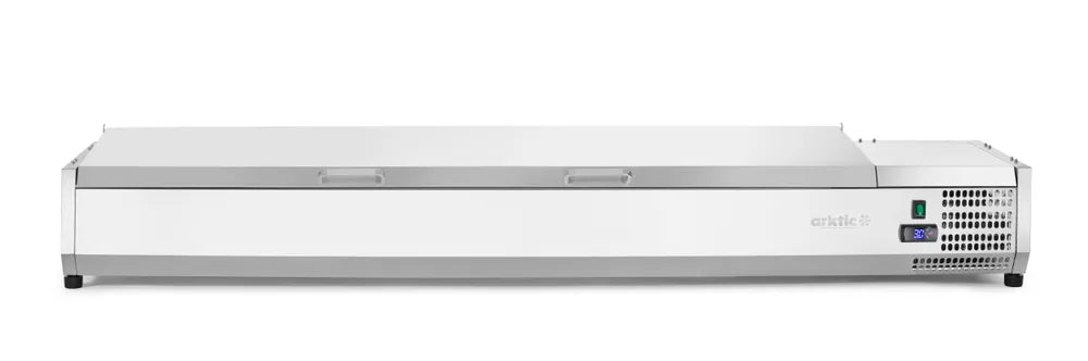 Aufsatz-Kühlvitrine Gastronorm 1/3, Arktic, 8x GN 1/3, 230V/180W, 1805x420x(H)630mm