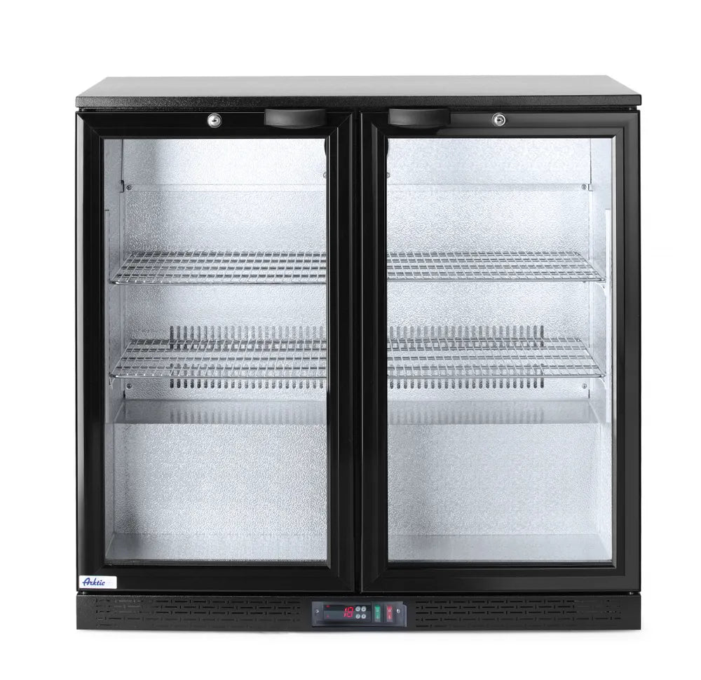 Kühlschrank mit doppelter Tür auf der Rückseite, Arktic, 158L, Schwarz, 220-240V/160W, 900x530x(H)870mm