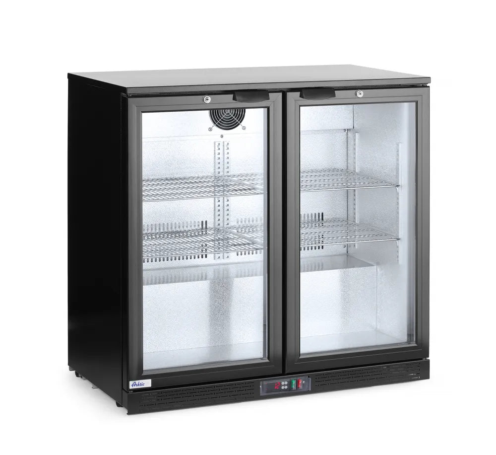 Kühlschrank mit doppelter Tür auf der Rückseite, Arktic, 158L, Schwarz, 220-240V/160W, 900x530x(H)870mm