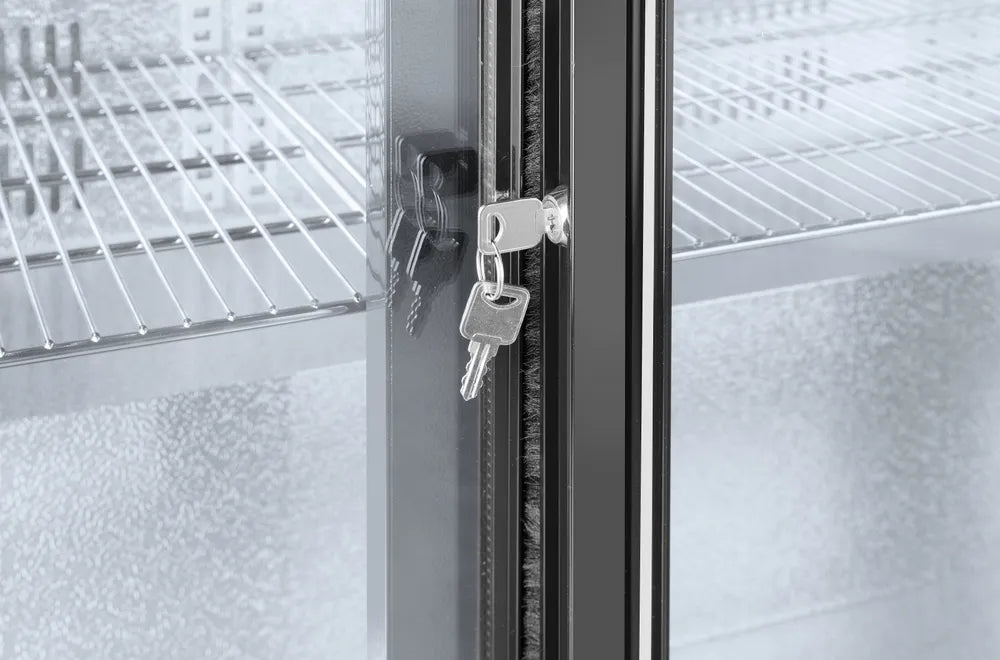 Kühlschrank hinten mit doppelten Schiebetüren, Arktic, 158L, Schwarz, 220-240V/160W, 900x520x(H)865mm