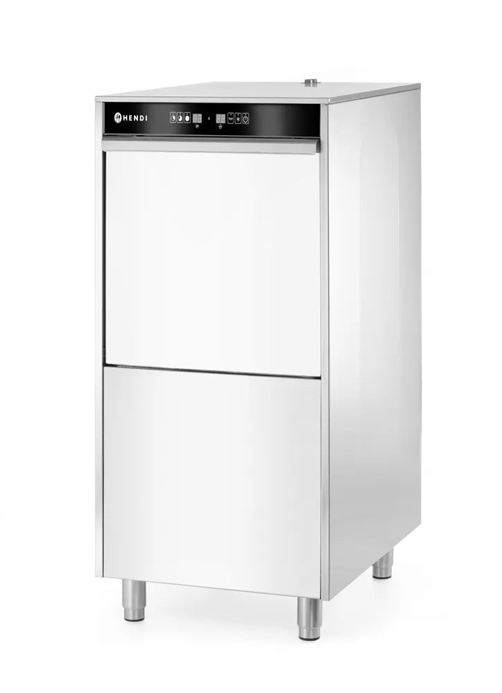 Geschirrspüler 50x60 für Tabletts und Töpfe – elektronisch gesteuert, mit Waschmitteldosiersystem und Ablaufpumpe, HENDI, 400V/7100W, 595x777x(H)1335mm