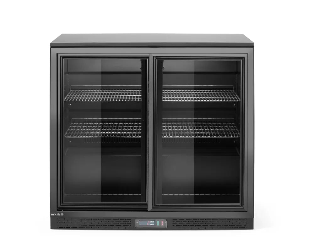Bar-Kühlschrank mit zwei Schiebetüren, Arktic, 158L, Schwarz, 220-240V/160W, 900x520x(H)870mm
