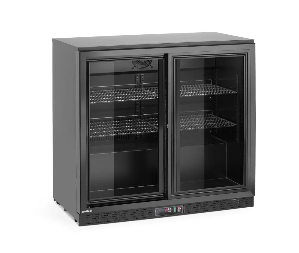 Bar-Kühlschrank mit zwei Schiebetüren, Arktic, 158L, Schwarz, 220-240V/160W, 900x520x(H)870mm