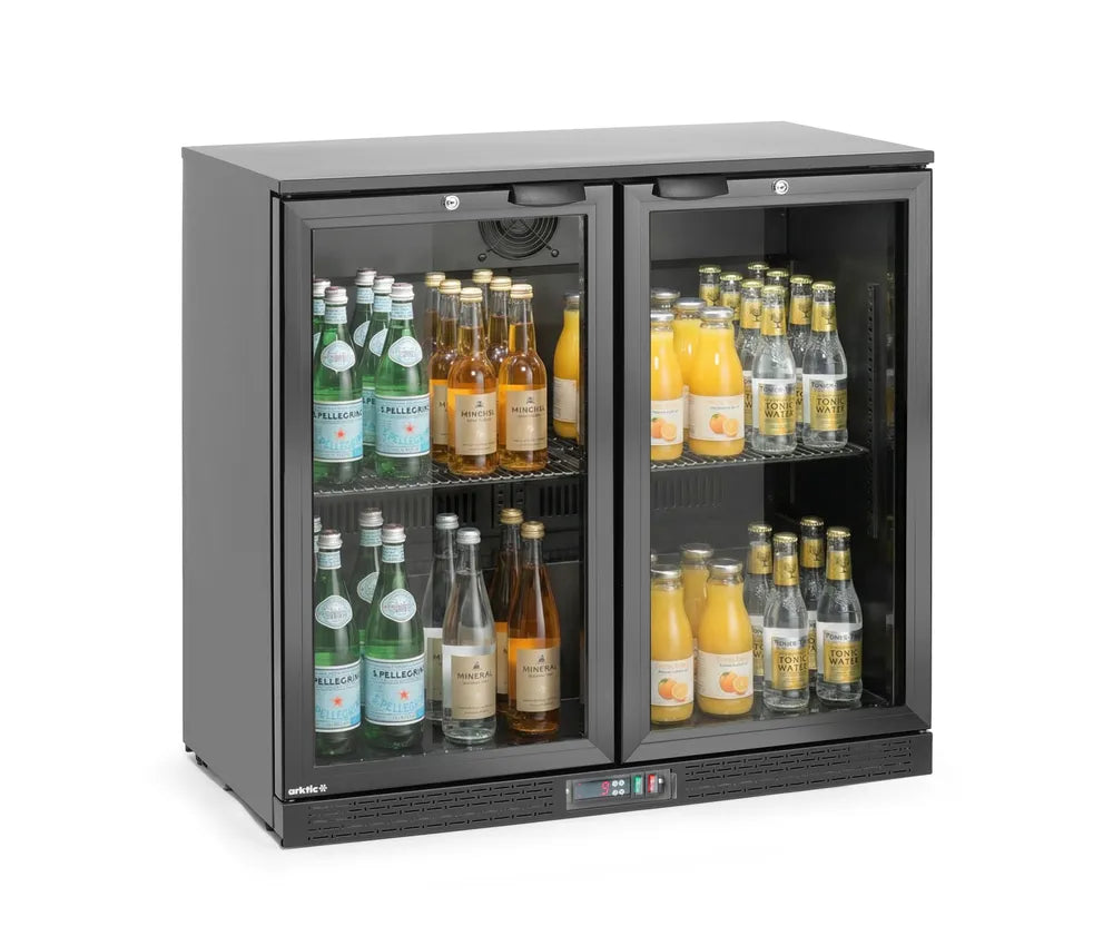 Bar-Kühlschrank mit doppelter Tür, Arktic, 158L, Schwarz, 220-240V/160W, 900x530x(H)870mm