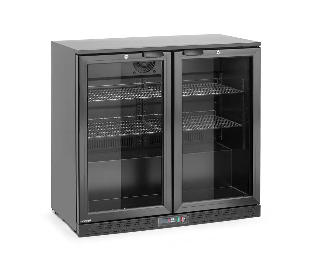 Bar-Kühlschrank mit doppelter Tür, Arktic, 158L, Schwarz, 220-240V/160W, 900x530x(H)870mm