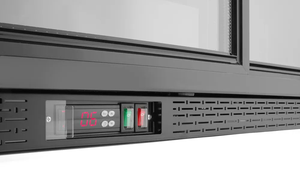 Kühlschrank mit drei Schiebetüren an der Bar , Arktic, 308L, Schwarz, 220-240V/160W, 1350x520x(H)865mm