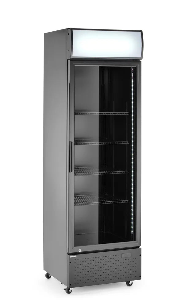 Eintüriger Kühlschrank mit hinterer Bar und hinterleuchteter Blende, , Arktic, 254L, Schwarz, 220-240V/250W, 578x605x(H)1980mm