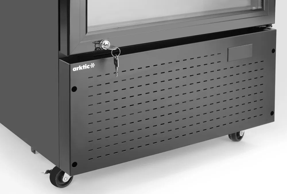 Eintüriger Kühlschrank mit hinterer Bar und hinterleuchteter Blende, , Arktic, 254L, Schwarz, 220-240V/250W, 578x605x(H)1980mm