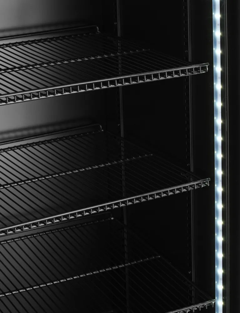 Rückwandkühlschrank mit hinterleuchteter Blende, zweitürig, Arktic, 512L, Schwarz, 220-240V/510W, 1120x585x(H)1900mm