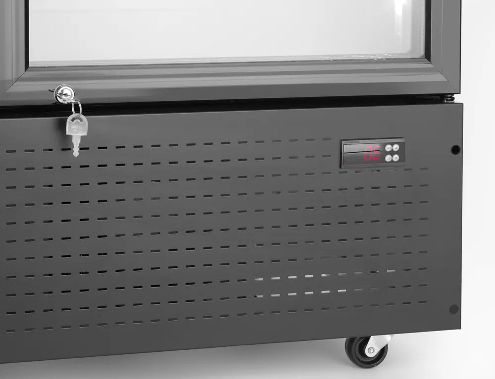 Rückwandkühlschrank mit hinterleuchteter Blende, zweitürig, Arktic, 512L, Schwarz, 220-240V/510W, 1120x585x(H)1900mm