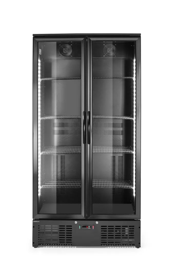 Bar-Kühlschrank mit zwei Türen, Arktic, 384L, Schwarz, 220-240V/365W, 900x530x(H)1820mm