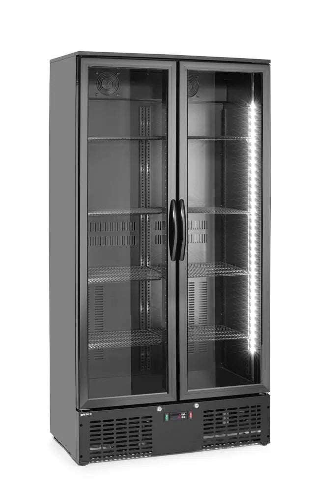 Bar-Kühlschrank mit zwei Türen, Arktic, 384L, Schwarz, 220-240V/365W, 900x530x(H)1820mm