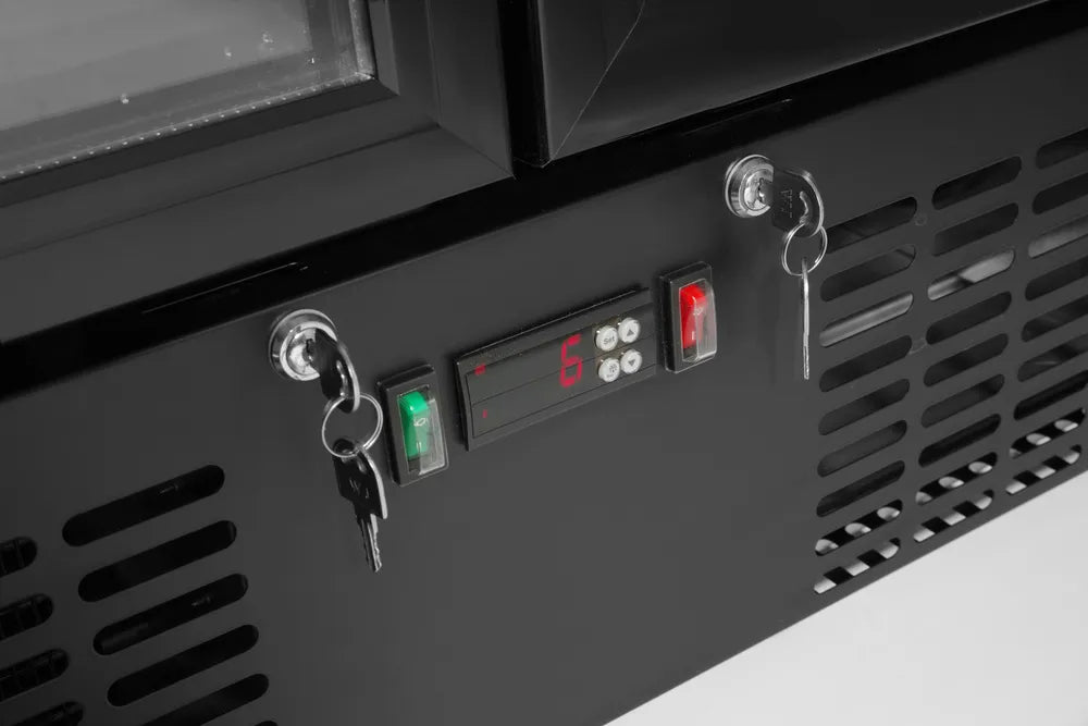 Bar-Kühlschrank mit zwei Türen, Arktic, 384L, Schwarz, 220-240V/365W, 900x530x(H)1820mm