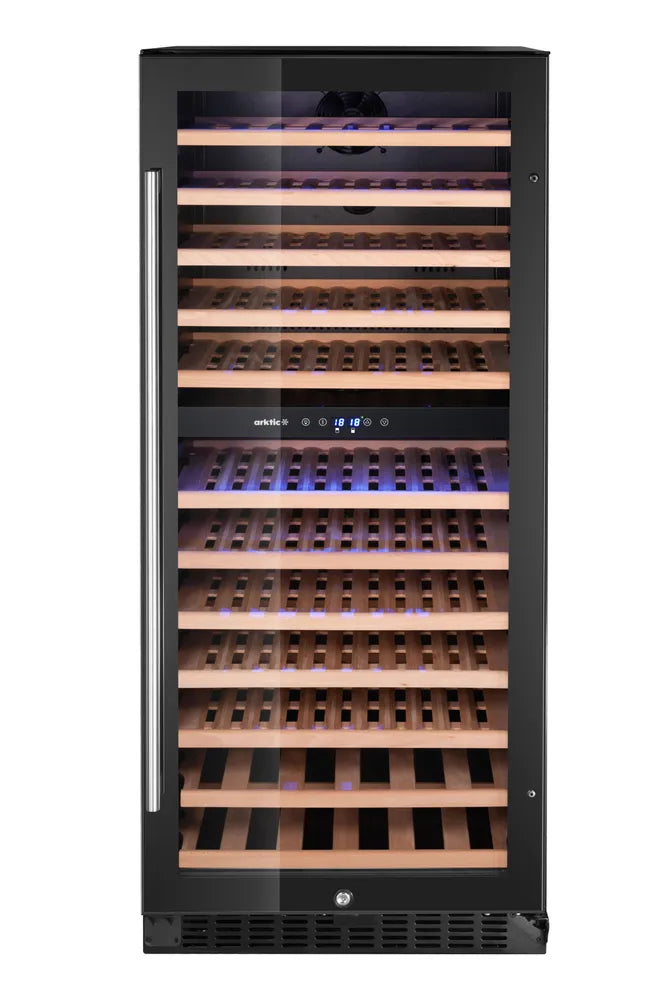 Weinkühler, 2 Zonen, 124 Flaschen, Arktic, 265L, Schwarz, 570x595x(H)1400mm
