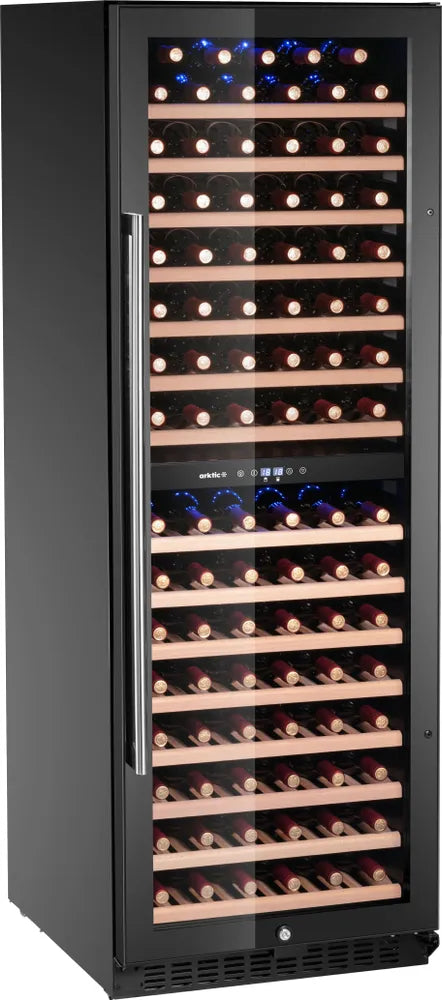 Weinkühler, 2 Zonen, 131 Flaschen, Arktic, 418L, Schwarz, 680x595x(H)1760mm