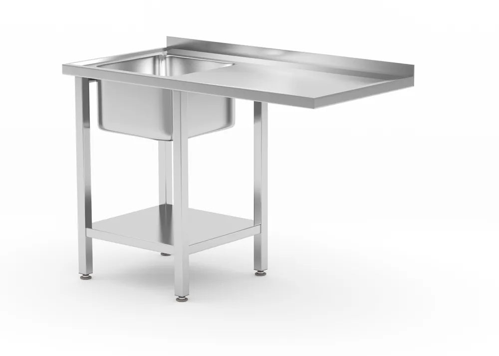 Tisch mit Spüle, Ablageboden und Platz für Geschirrspüler, HENDI, rechts, 1200x700x(H)850mm