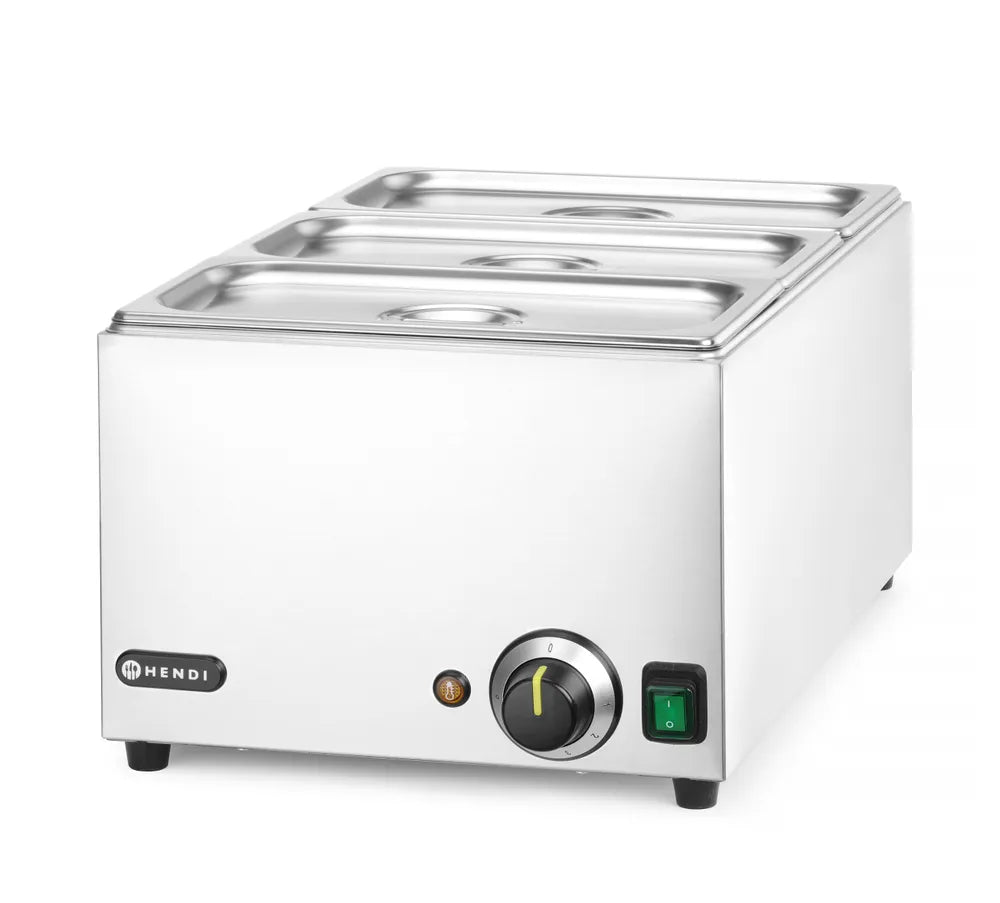 Set: Bain-Marie Ranger + 3x GN 1/3 Behälter mit Deckel, HENDI, GN 1/1, 230V/1000W, 590x332x(H)242mm