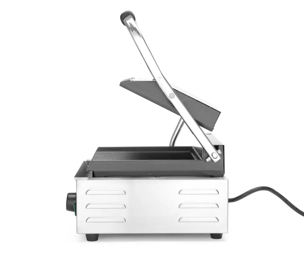 Kontaktgrill - Einzelversion, HENDI, oben und unten gerillt, 230V/1800W, 310x375x(H)216mm