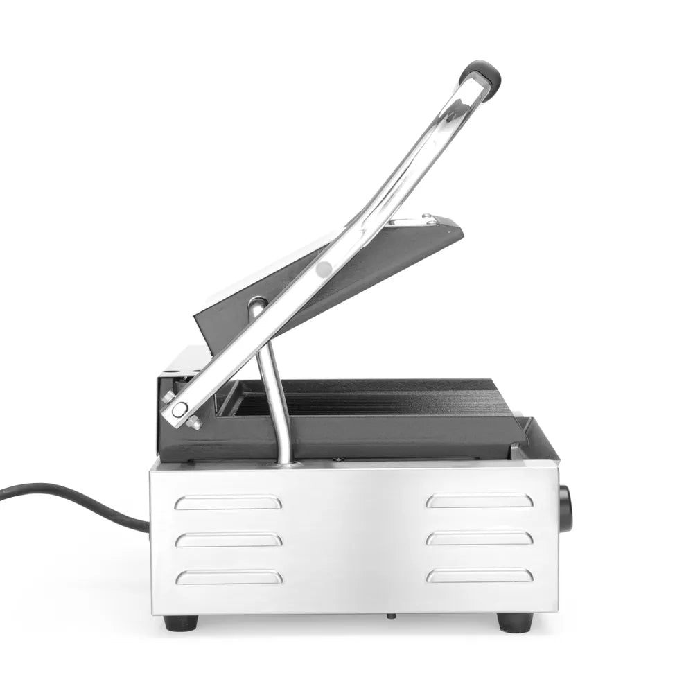 Kontaktgrill - Einzelversion, HENDI, oben und unten gerillt, 230V/1800W, 310x375x(H)216mm