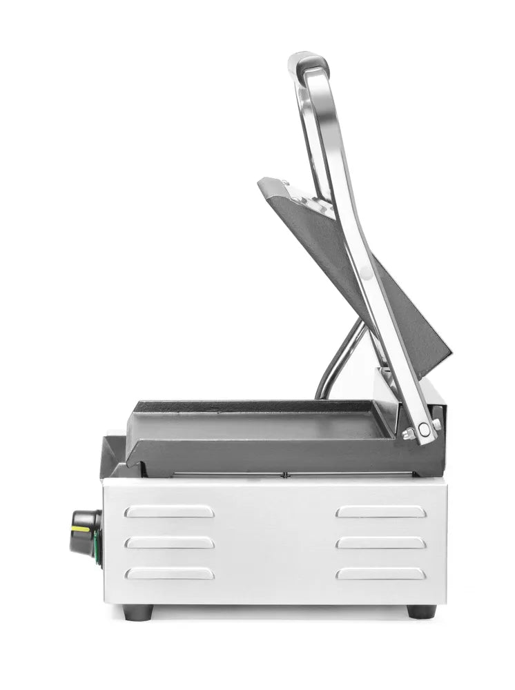 Kontaktgrill - Einzelversion, HENDI, oben gerillt, unten glatt, 230V/1800W, 310x375x(H)216mm