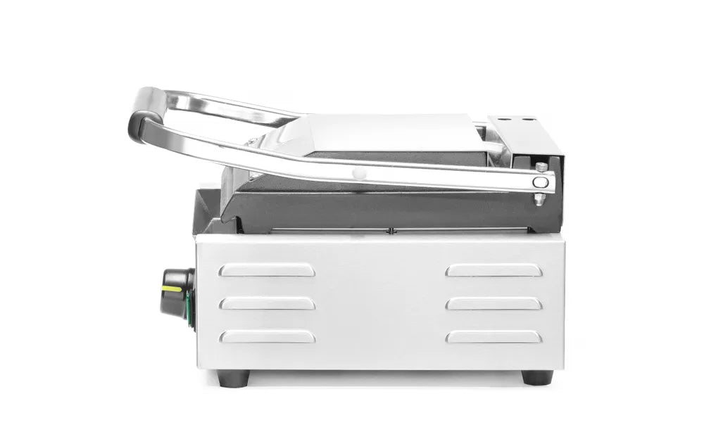 Kontaktgrill - Einzelversion, HENDI, oben gerillt, unten glatt, 230V/1800W, 310x375x(H)216mm