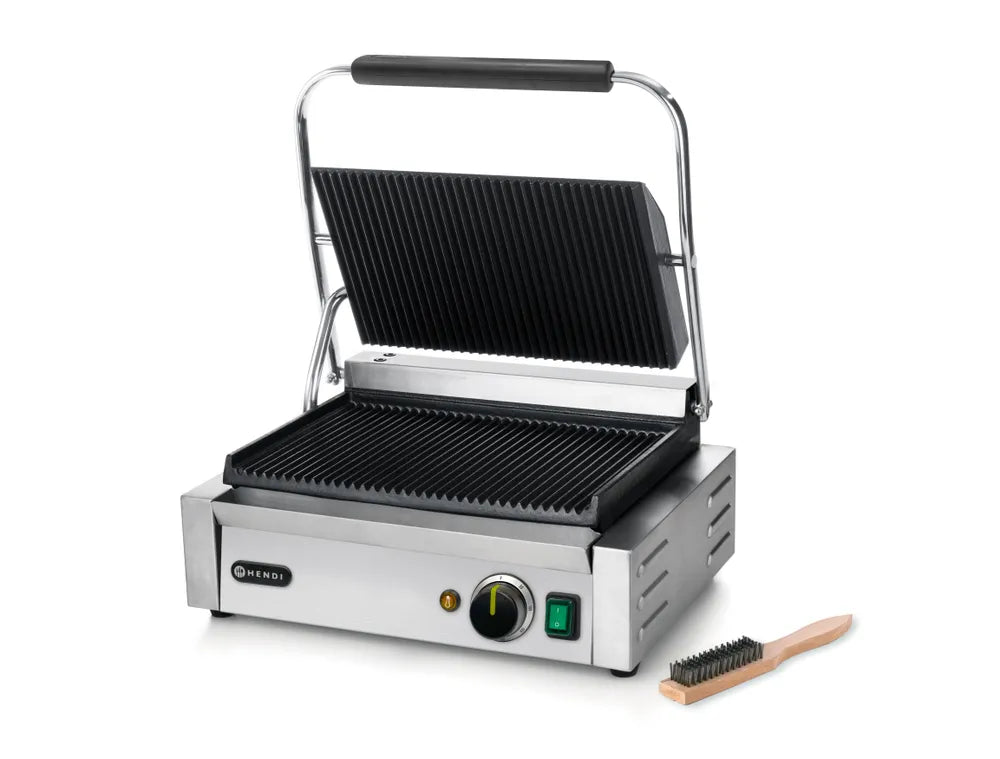 Kontaktgrill - Panini, HENDI, oben und unten gerillt, 230V/2200W, 430x375x(H)216mm