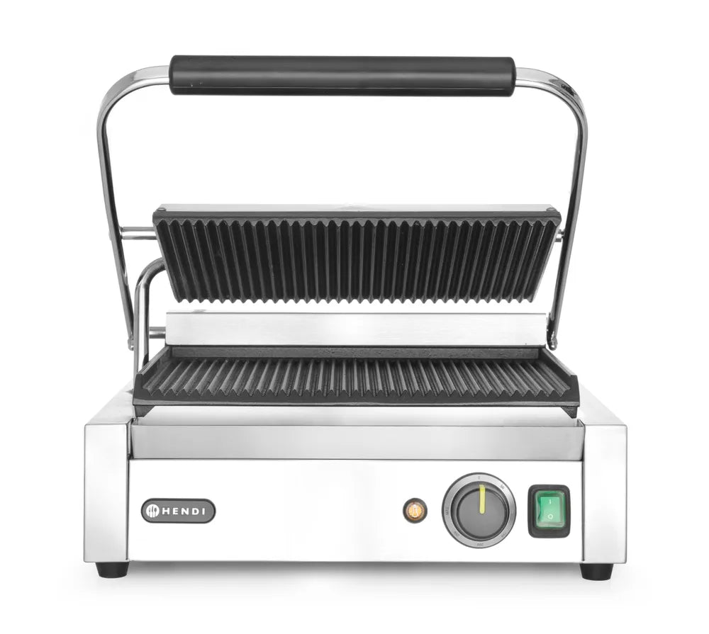 Kontaktgrill - Panini, HENDI, oben und unten gerillt, 230V/2200W, 430x375x(H)216mm