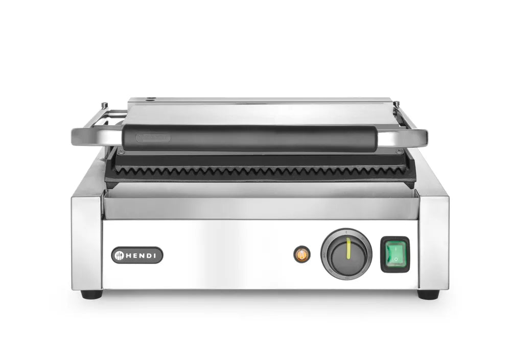 Kontaktgrill - Panini, HENDI, oben und unten gerillt, 230V/2200W, 430x375x(H)216mm