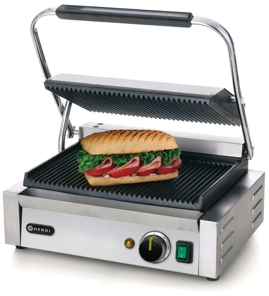 Kontaktgrill - Panini, HENDI, oben und unten gerillt, 230V/2200W, 430x375x(H)216mm