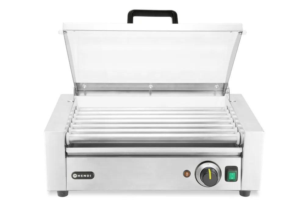 Rollengrill, 1-Zone mit Energiesparabdeckung, HENDI, 7 Rollen, 230V/620W, 566x375x(H)259mm