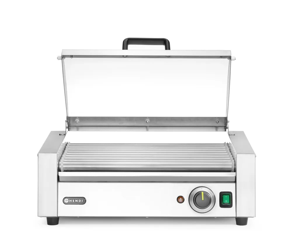 Rollengrill, 1-Zone mit Energiesparabdeckung, HENDI, 9 Rollen, 230V/790W, 566x450x(H)259mm