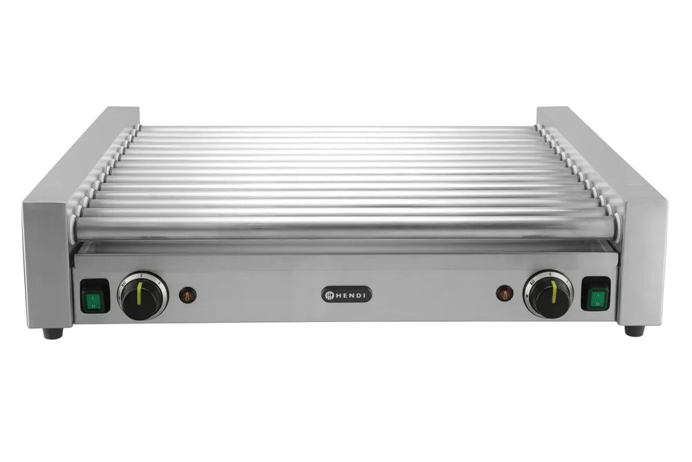 Rollengrill XL - 2 Zonen, HENDI, 14 Rollen, Silber, 220-240V/2000W, 732x590x(H)168mm