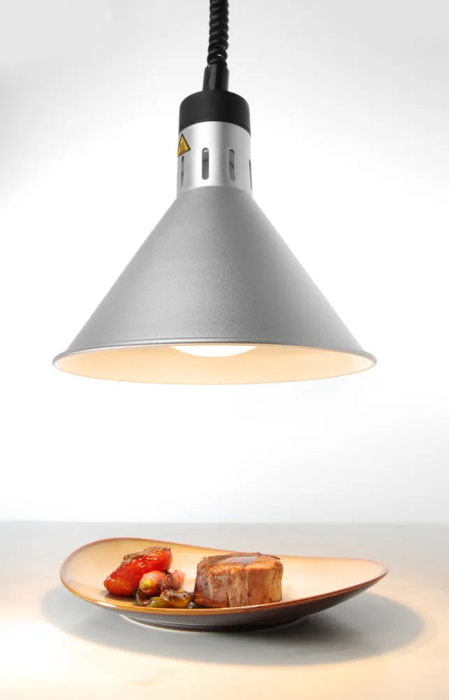 Höhenverstellbare Wärmelampe, konisch, HENDI, Silber, 230V/250W, ⌀275x(H)250mm
