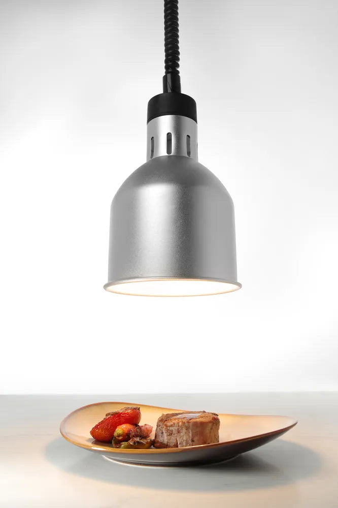 Höhenverstellbare Wärmelampe, zylinderförmig, HENDI, Silber, 230V/250W, ⌀175x(H)250mm