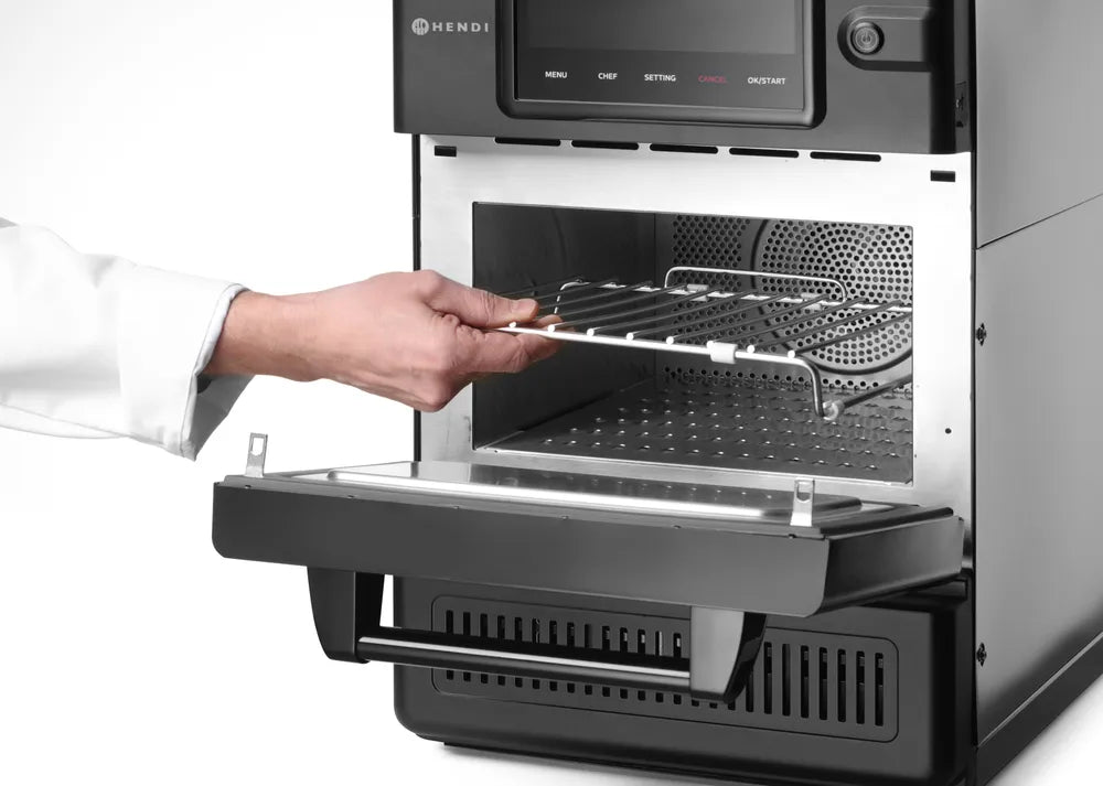 Hochgeschwindigkeits-Backofen CombiTurbo, HENDI, 18L, Schwarz, 230V/3000W, 402x735x(H)608mm